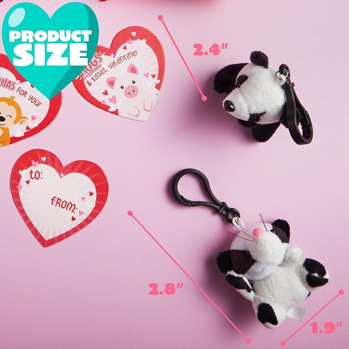 Prefilled Hearts Animal Plush Toy Keychain Valentine&#x27;s Day