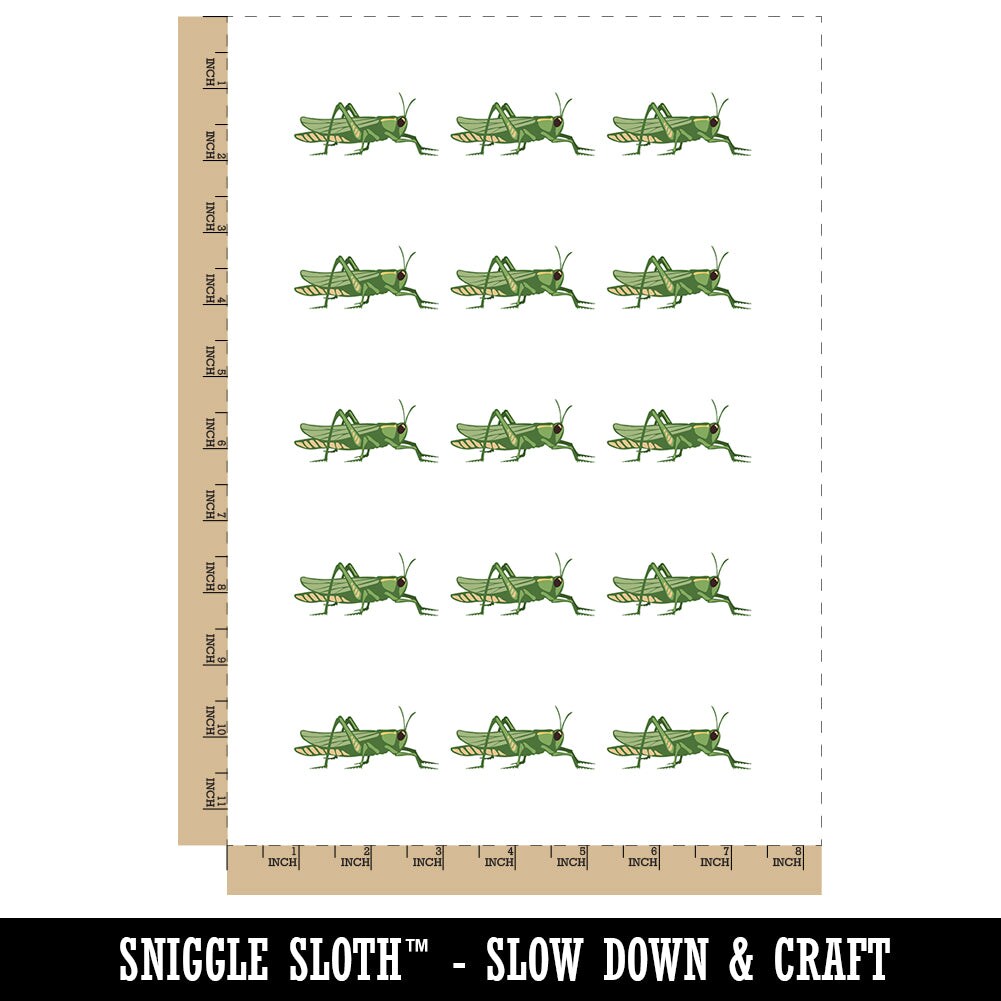 Grasshopper Insect Solid Temporary Tattoo Water Resistant Fake Body Art Set Collection (1 Sheet)