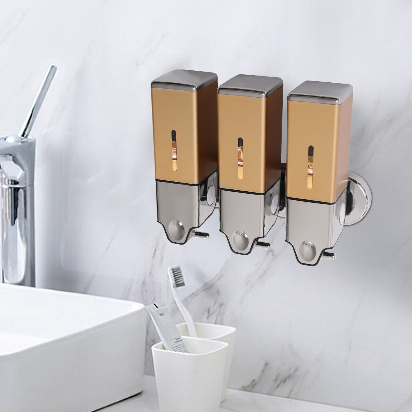 Kitcheniva Wall-Mount Bathroom Soap shampoo Lotion Dispenser 3X500ML