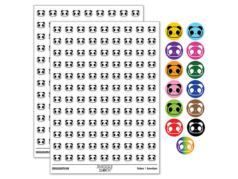 Charming Kawaii Chibi Panda Bear Face Blushing Cheeks 200+ 0.50&#x22; Round Stickers