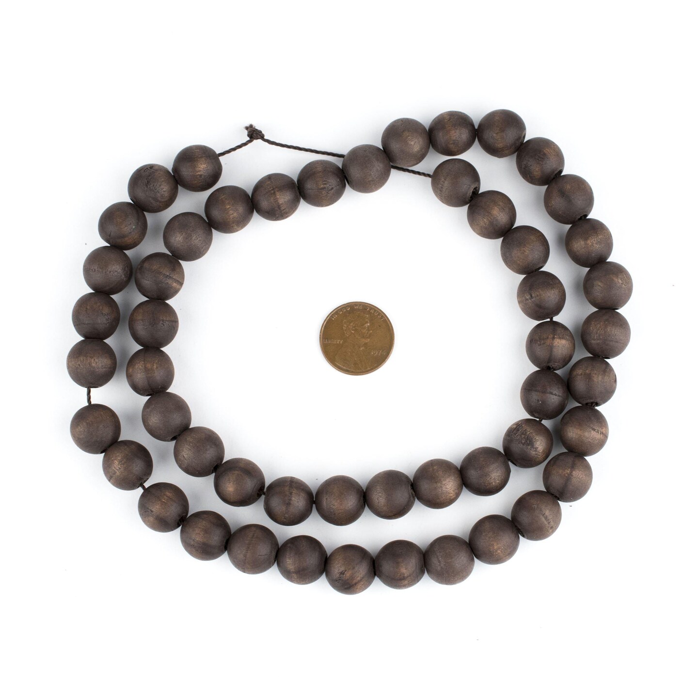 Olive Wood Beads - Full Strand of Round Christian Rosary Prayer Beads - The Bead Chest (12mm, Vintage)
