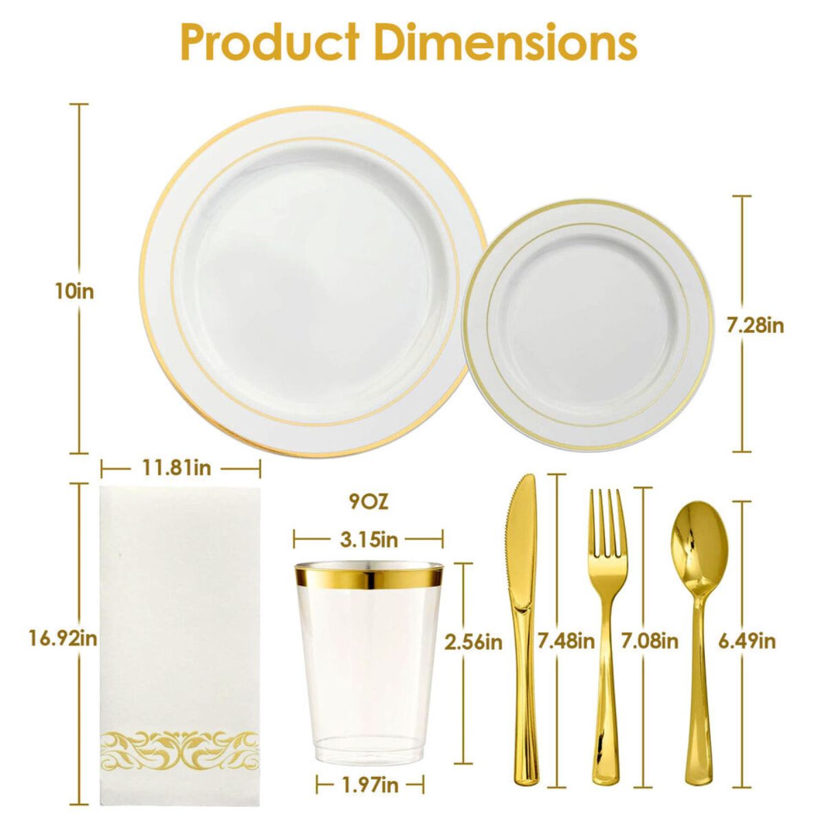 Disposable Dinnerware 175 pcs