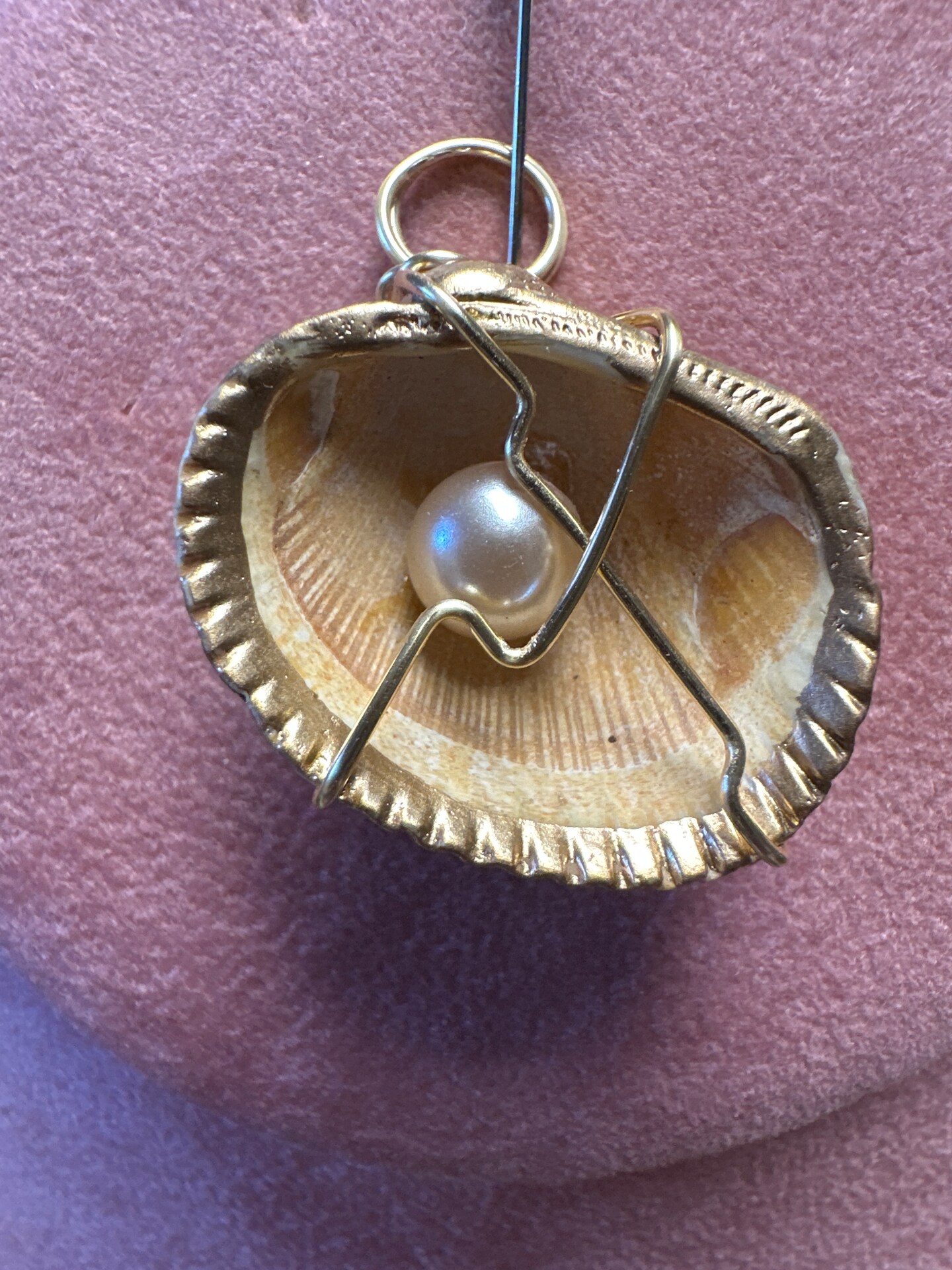 Seashell with pearl wrapped in wire MakerPlace by Michaels