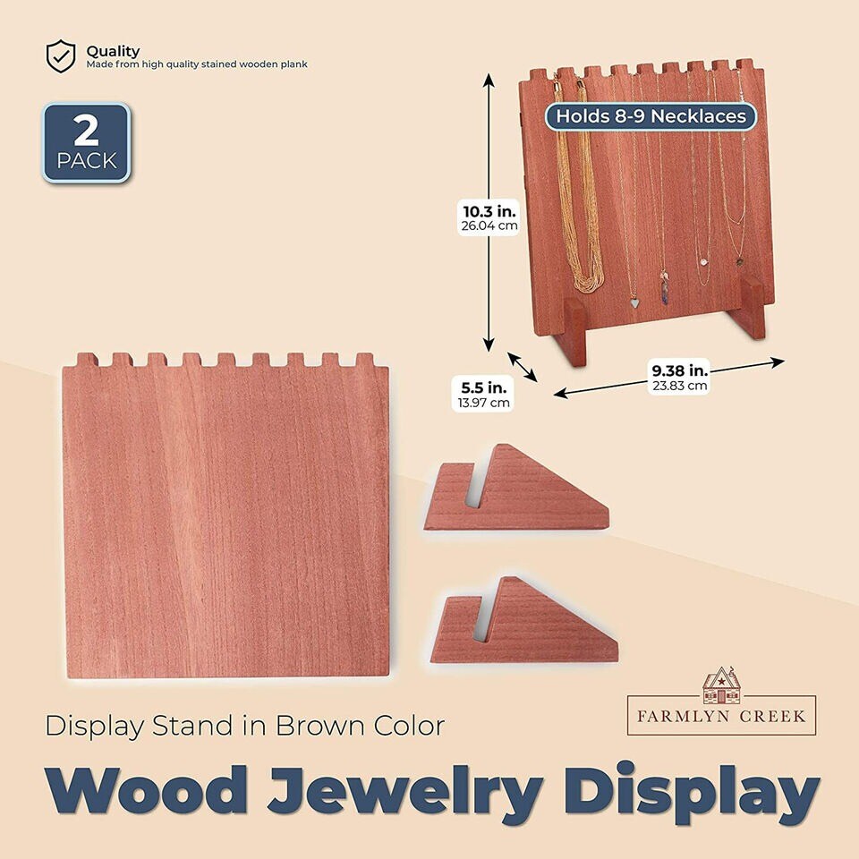 Wood Necklace Display Stand, Jewelry Organizer