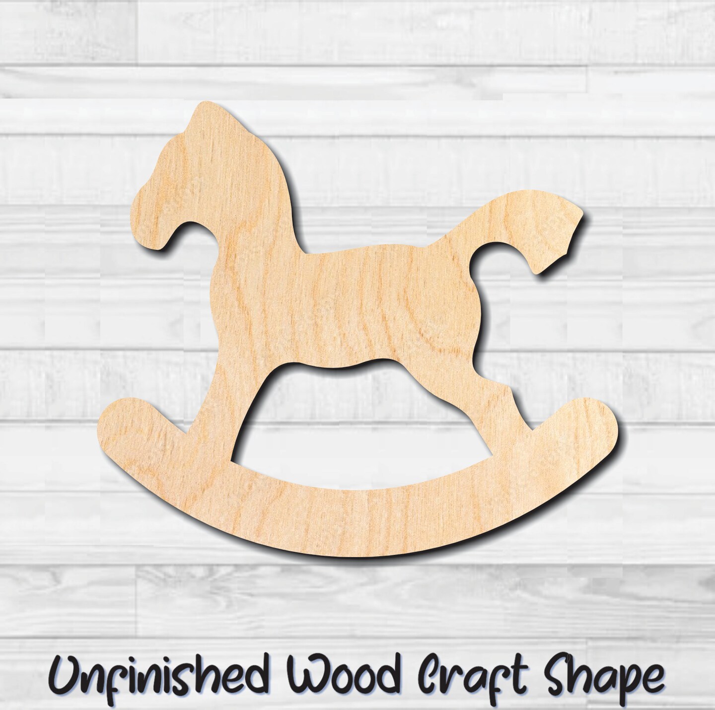 Rocking Horse Baby Toy Unfinished Wood Shape Blank Laser Engraved ...