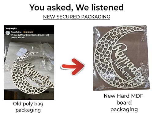 Ramadan Decorations for home - Ramadan mubarak sign (12 inches) - Ramadan Decorations for home - Ramadan decor - Ramadan gifts - Ramadan door decoration - Ramadan sign