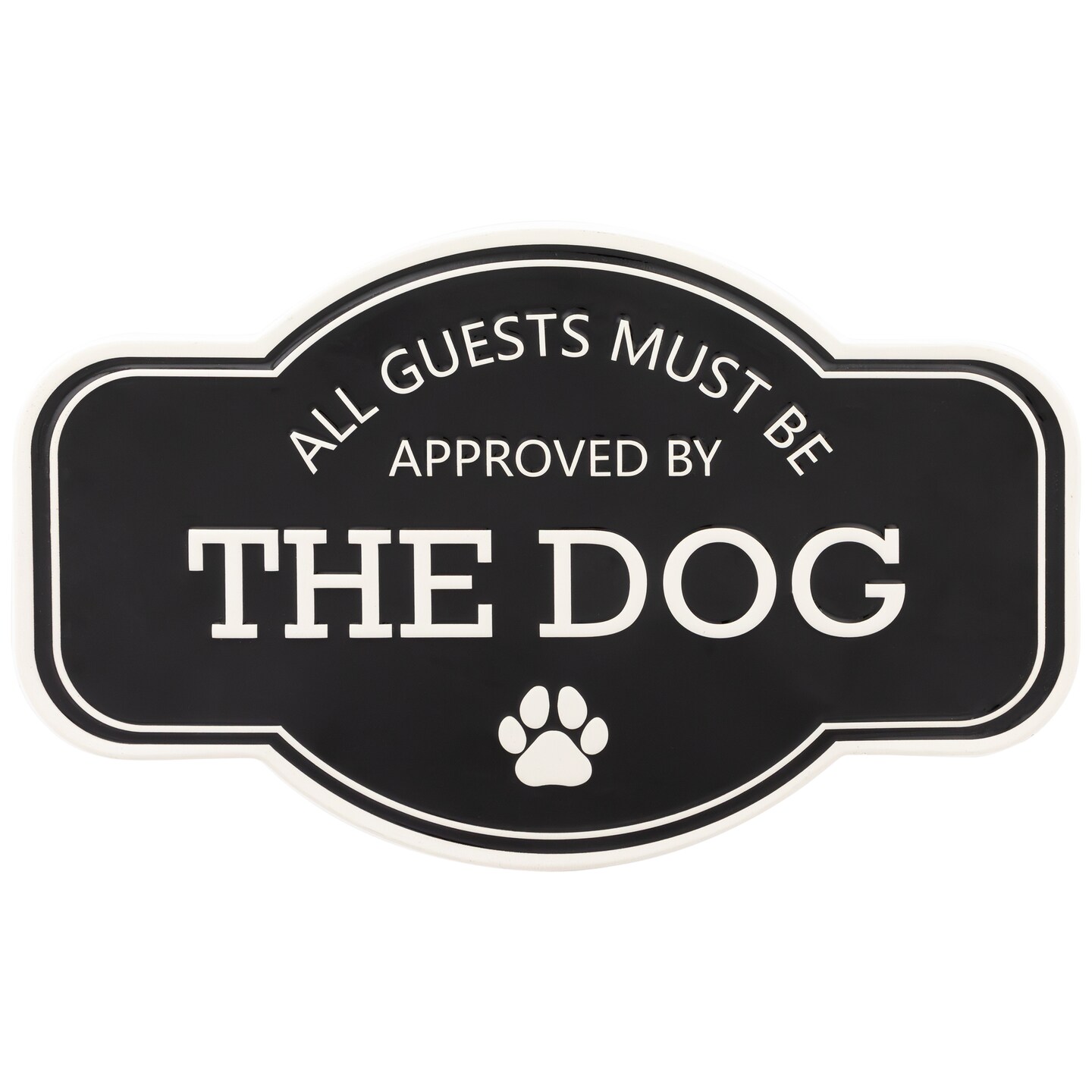 Northlight Approved by The Dog Metal Wall Sign - 13.75&#x22; - Black and White