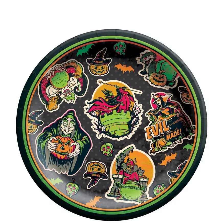 Disney Halloween Villains 6.75&#x22; Round Plates