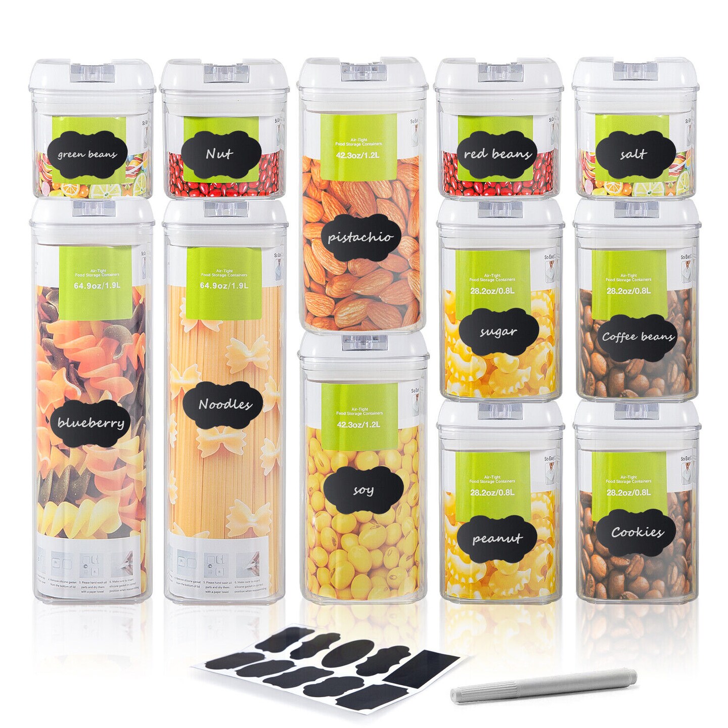 Kitcheniva Airtight Food Storage Containers Pantry Organization Set Of 12