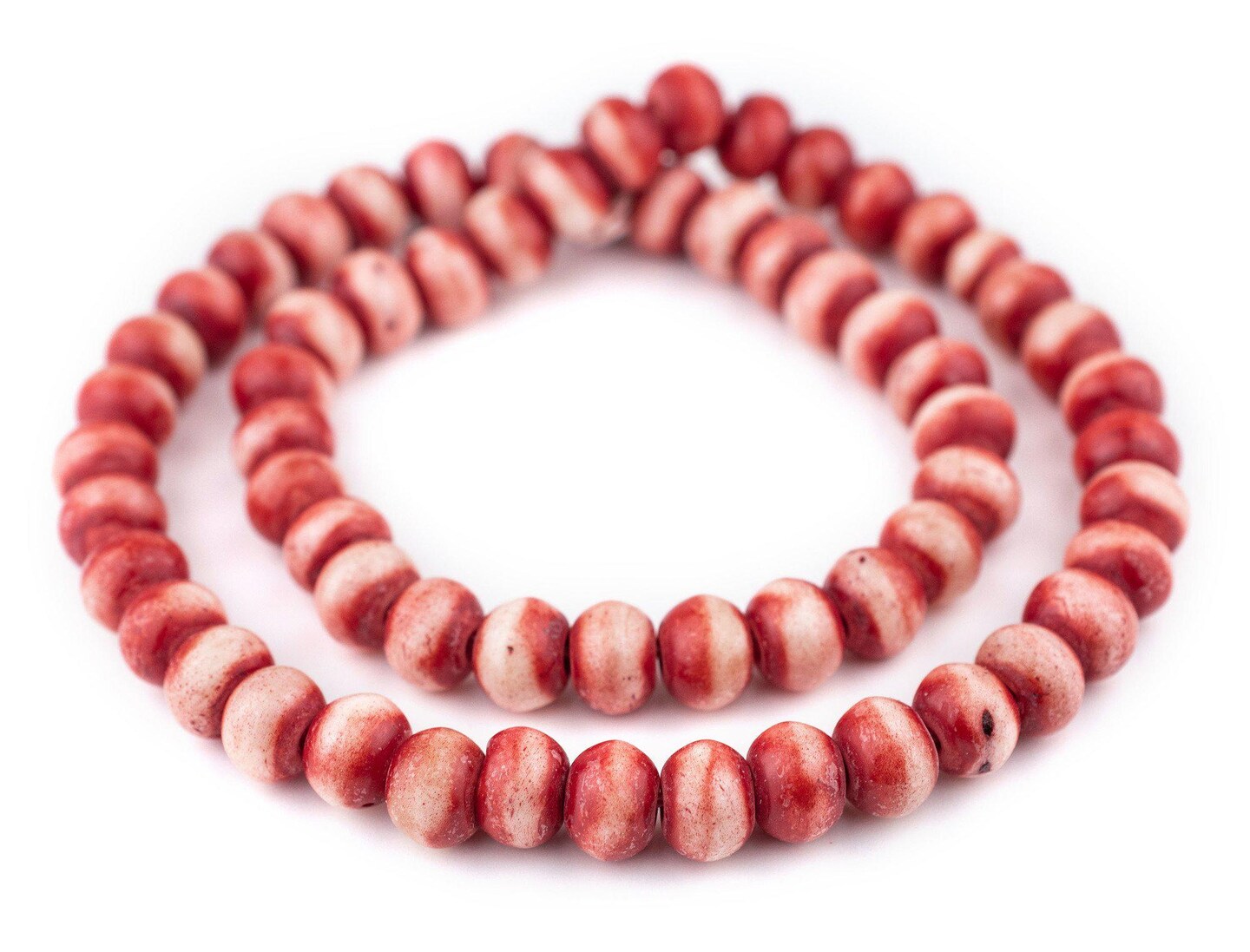 TheBeadChest Red Rustic Bone Beads (12mm)