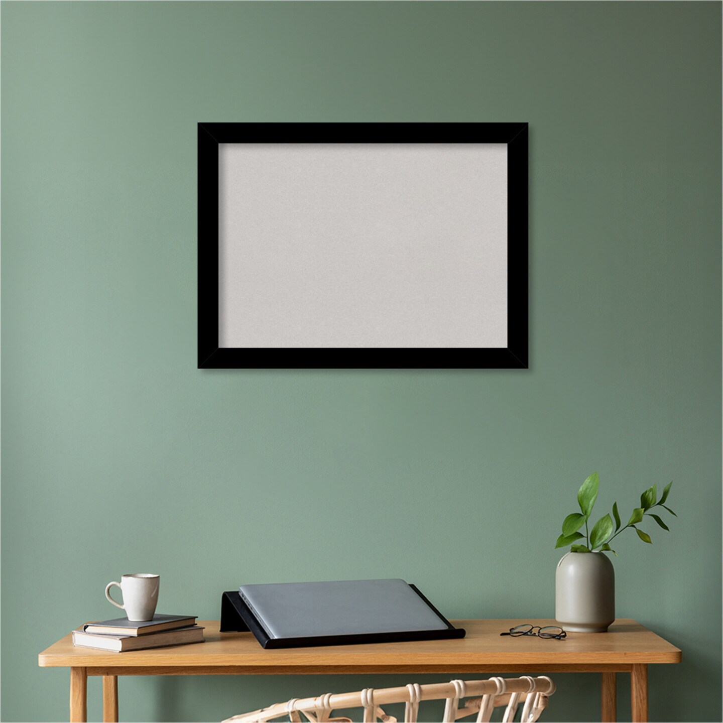 Brushed Framed Corkboard, Grey Cork