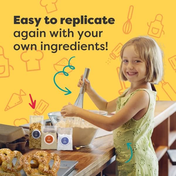 Baketivity Pretzel Making Kit - Real Cooking Set for Kids Ages with Recipe and Ingredients - Kids Baking Set for Girls & Boys - Great Gift for Family Bonding