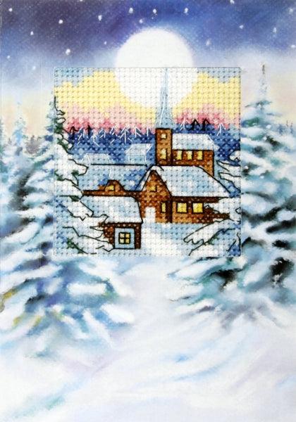 Complete counted cross stitch kit - greetings card &#x22;Winter landscape&#x22; 6233