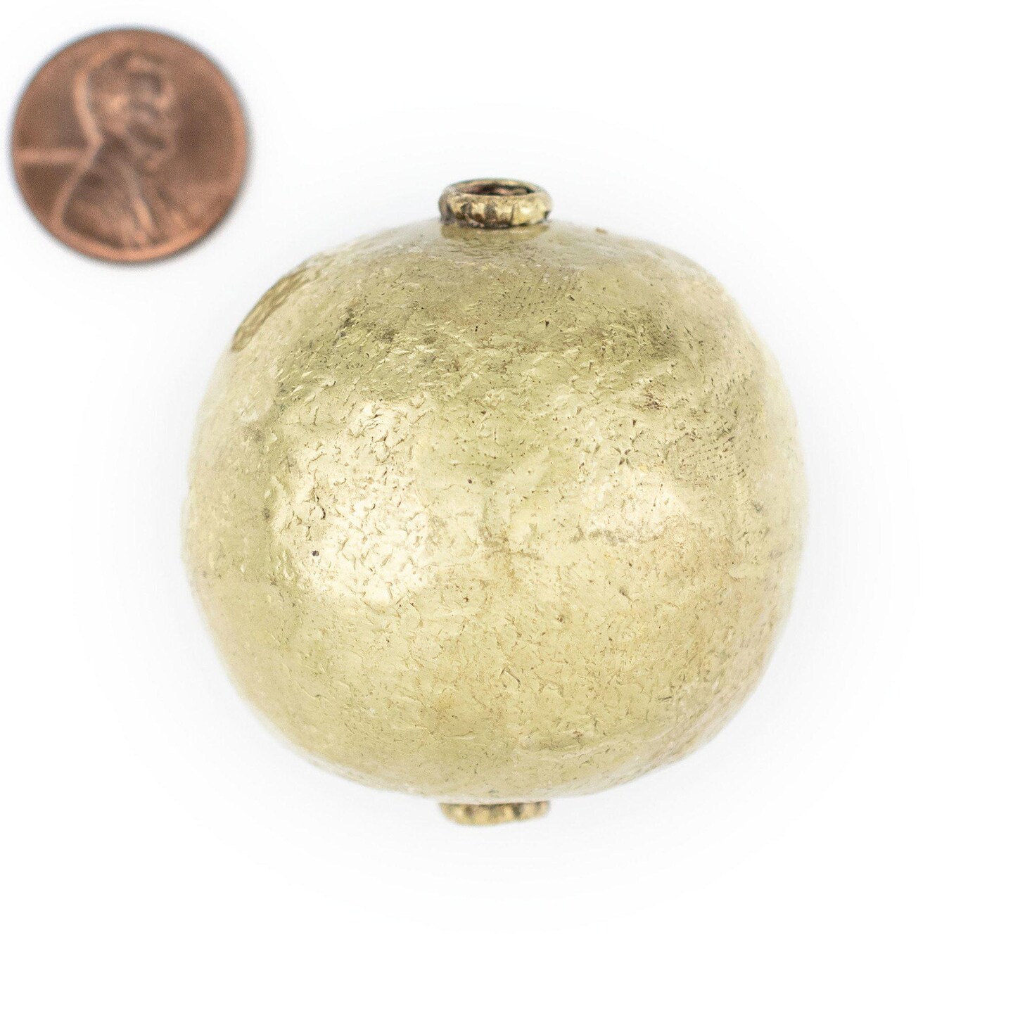 TheBeadChest Jumbo Hollow Brass Bead (46mm): Large Centerpiece Pendant Bead for Necklaces