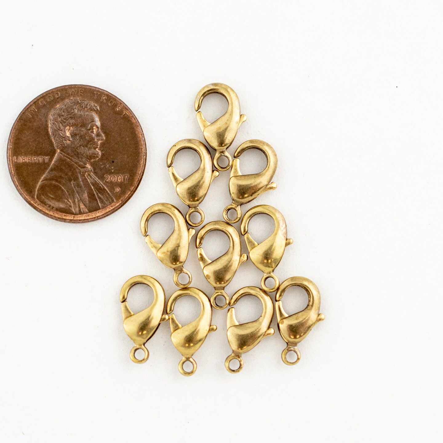 TheBeadChest Brass Lobster Clasps (12mm, Set of 10)