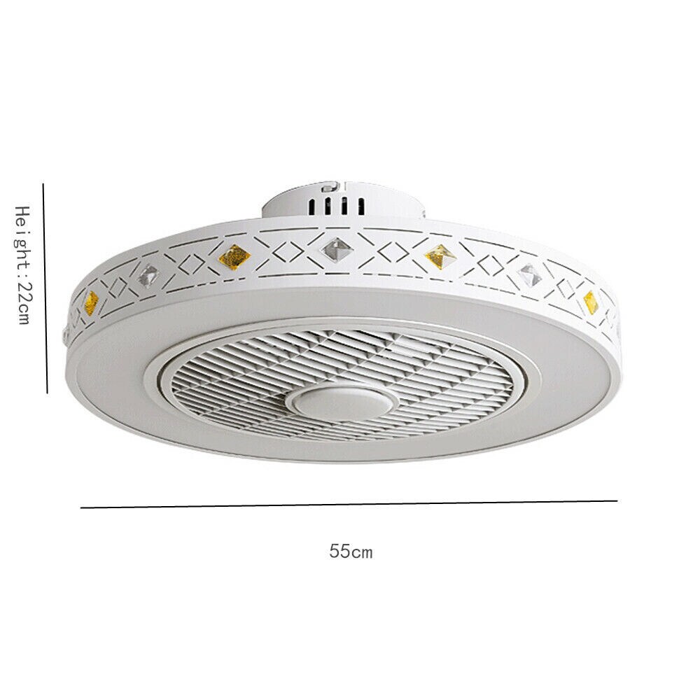 Kitcheniva 22&#x27;&#x27; Modern Semi Flush Mount Ceiling Fan Chandelier With Remote