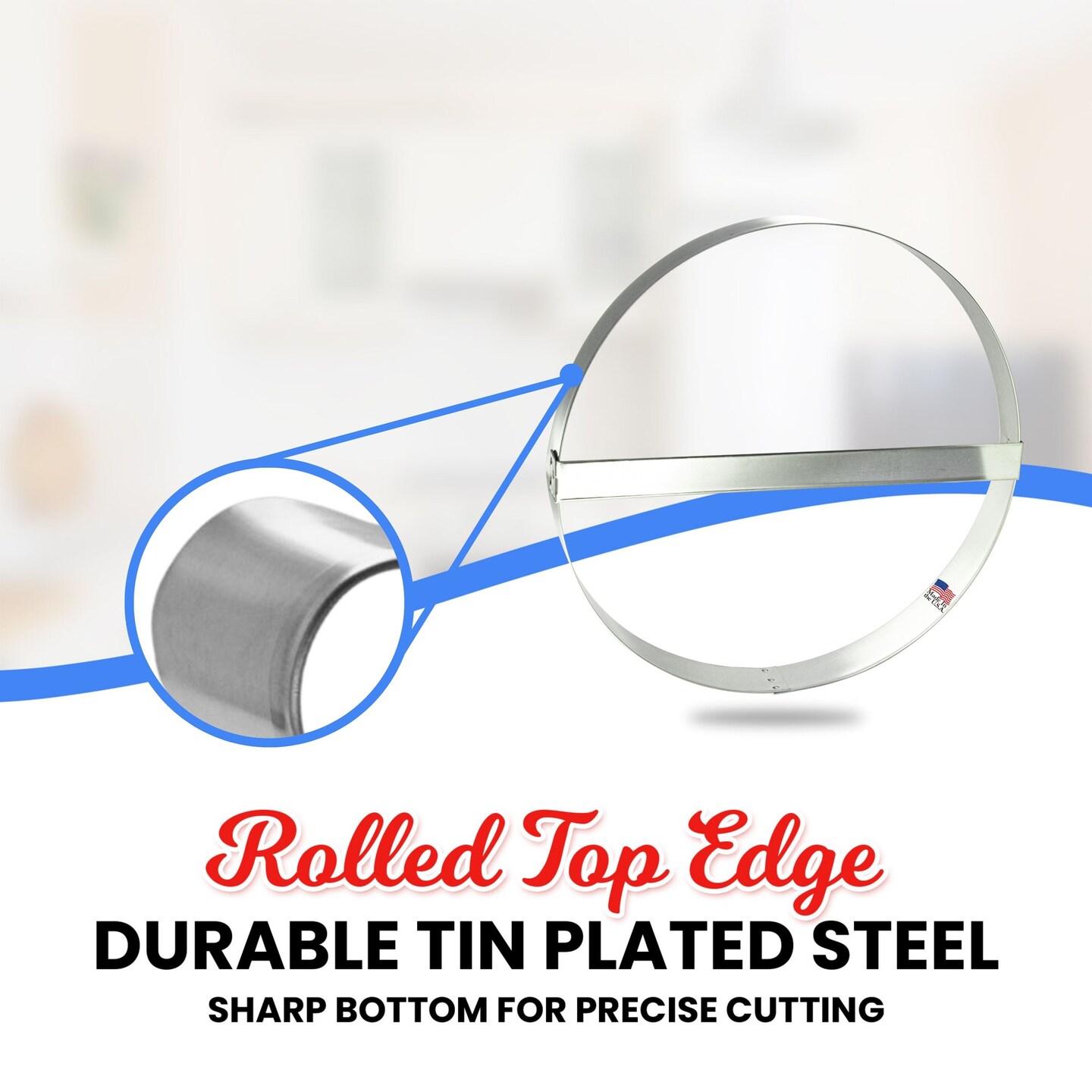 CookieCutter.Com Brand Extra Large Round Circle with Brace 8 in Cookie Cutter - USA Made Tin Plate Steel