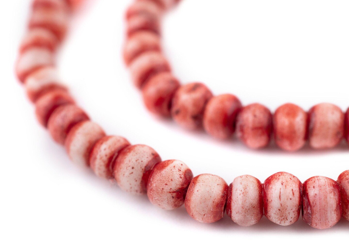 TheBeadChest Red Rustic Bone Mala Beads (6mm)