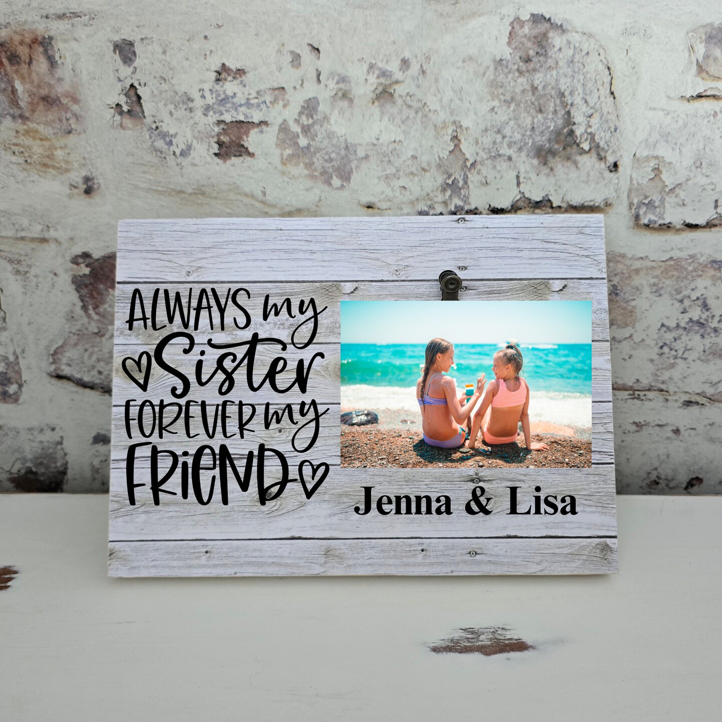 Always my Sister, Forever my Friend Picture Frame, Personalized Sister