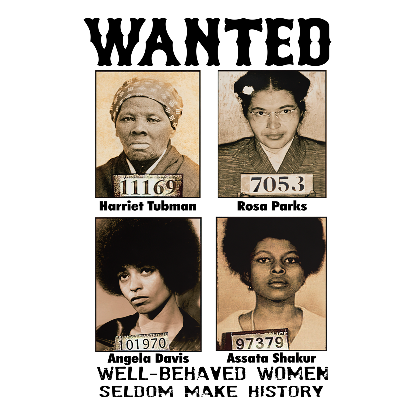 Wanted Well Behaved Women Seldom Make History - DTF Transfer - Direct-to-Film