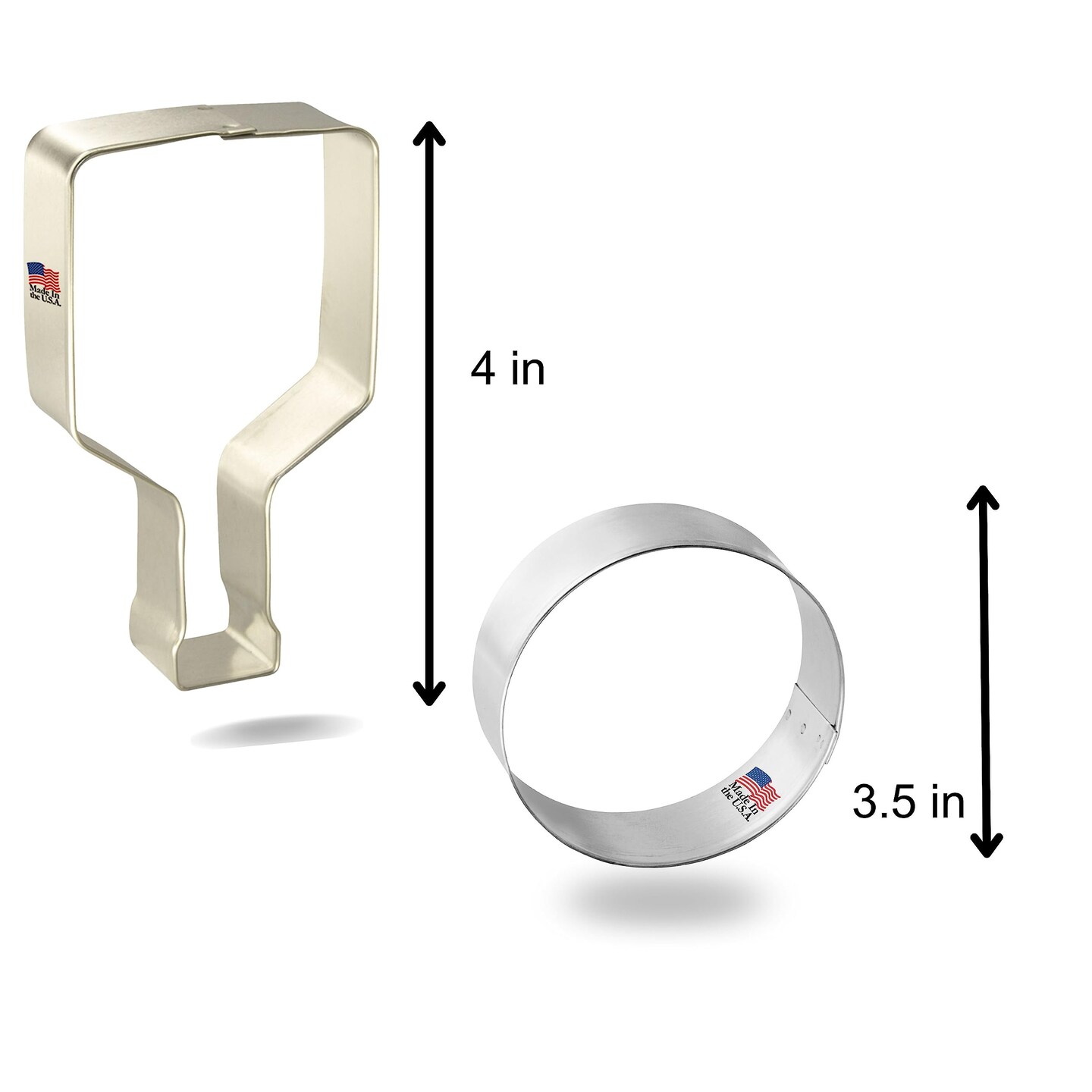 CookieCutter.Com Brand Pickle Ball Cookie Cutter 2 Piece Set, Pickle Ball 4 in, Ball 2.5 in, Tin Plate Steel, USA Made