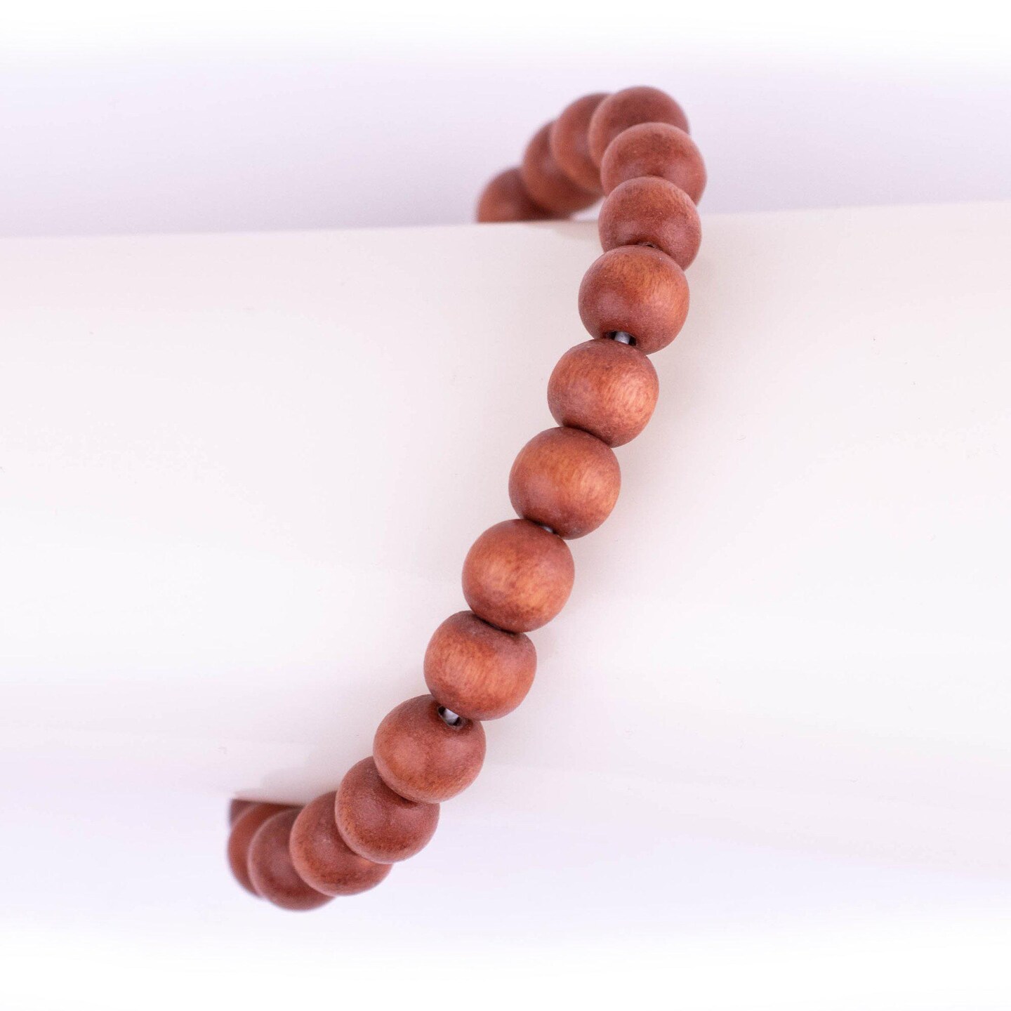 TheBeadChest Wood Stretch Bracelet, Light Brown - Stackable Beaded Jewelry, Unisex for Men &#x26; Women