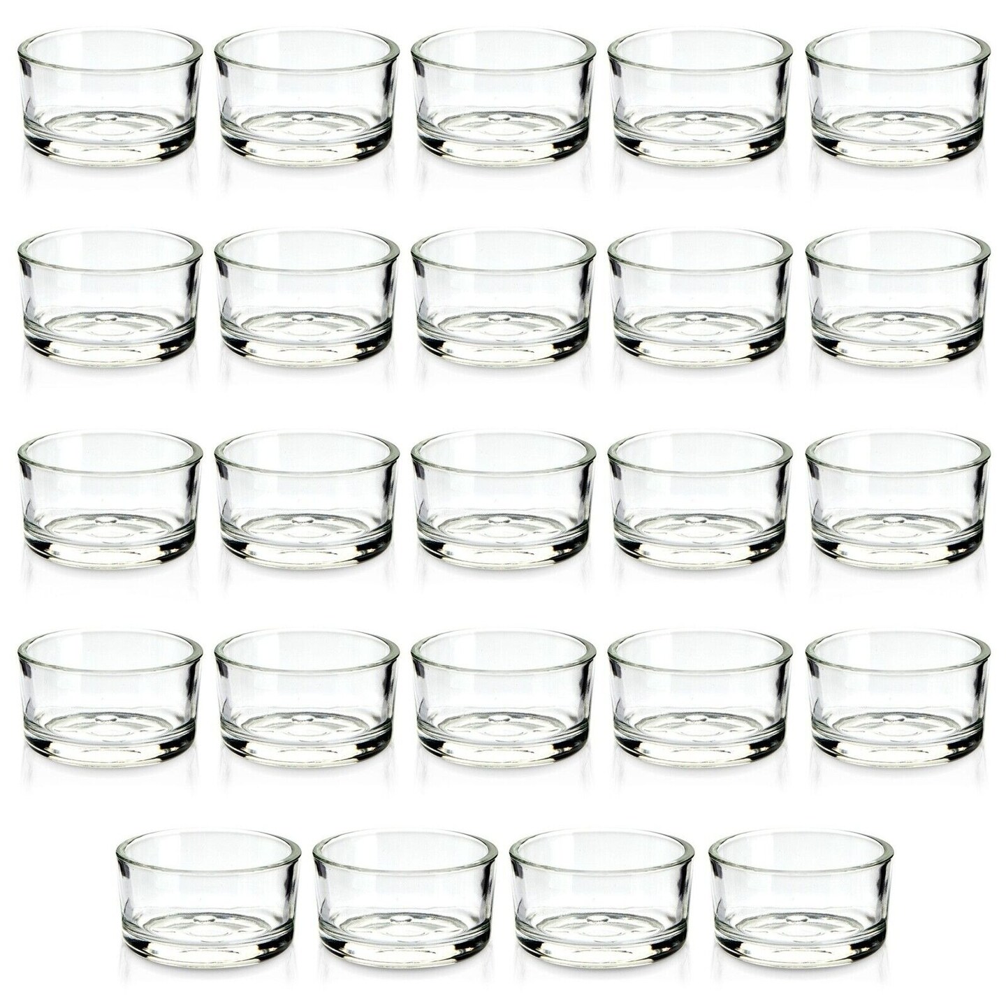 24 Pack Glass Tea Lights Candle Holder for Tables