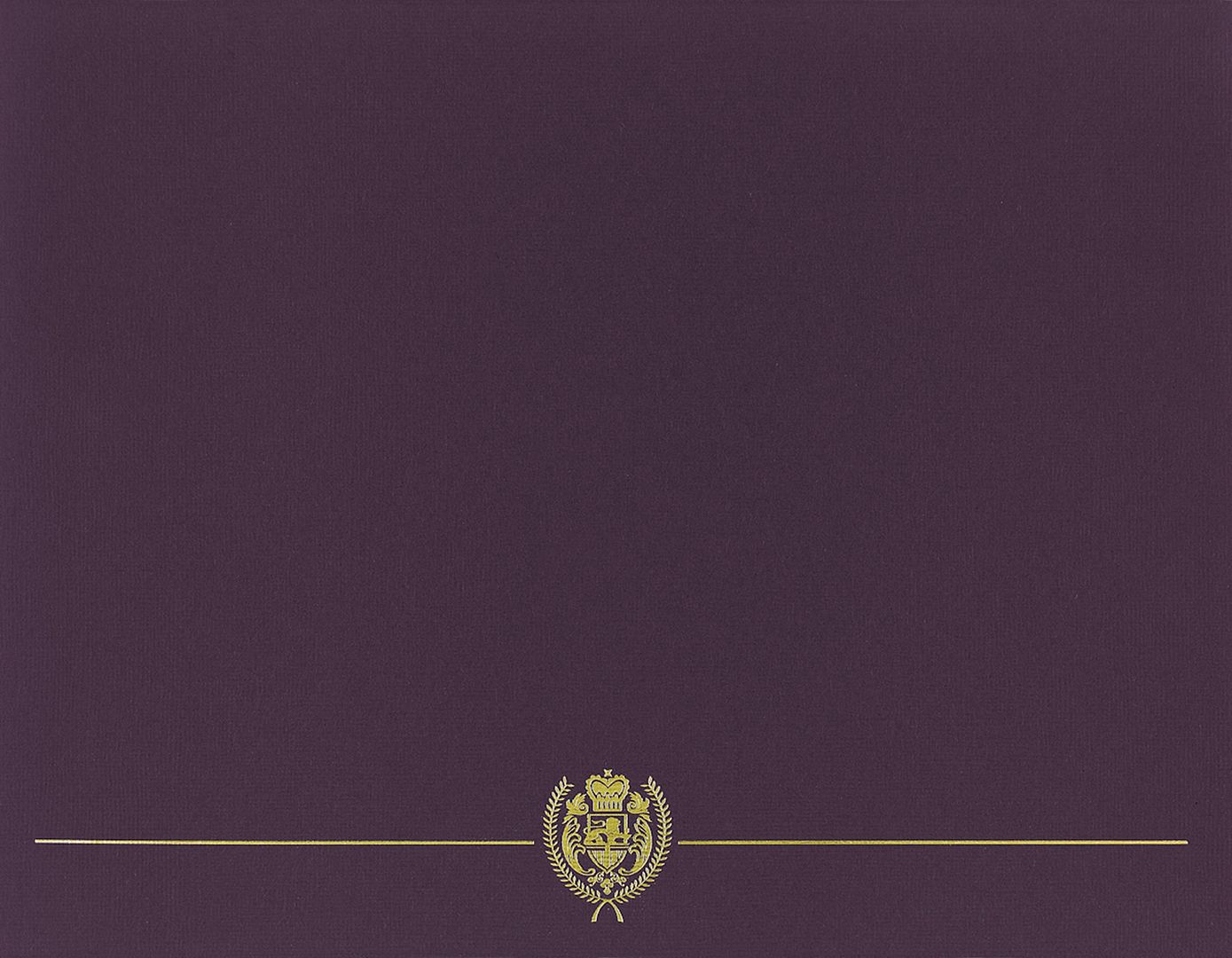 Great Papers! Classic Certificate Cover with Gold Foil Crest, Plum, 12&#x22; x 9.375&#x22;(folded) with Die-Cuts for 8.5&#x22; x 11&#x22; Documents, 5 Count
