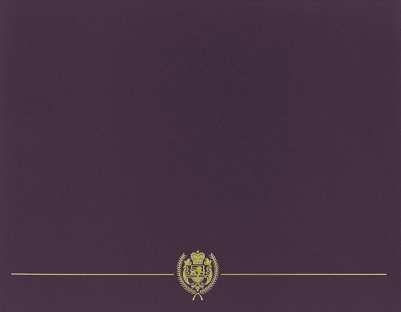 Great Papers! Classic Certificate Cover with Gold Foil Crest, Plum, 12" x 9.375"(folded) with Die-Cuts for 8.5" x 11" Documents, 5 Count
