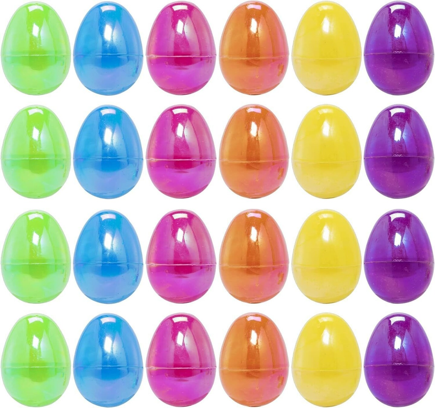 24 Pcs 2.3&#x22; Easter Eggs Iridescent Color for Filling Specific Treats Party