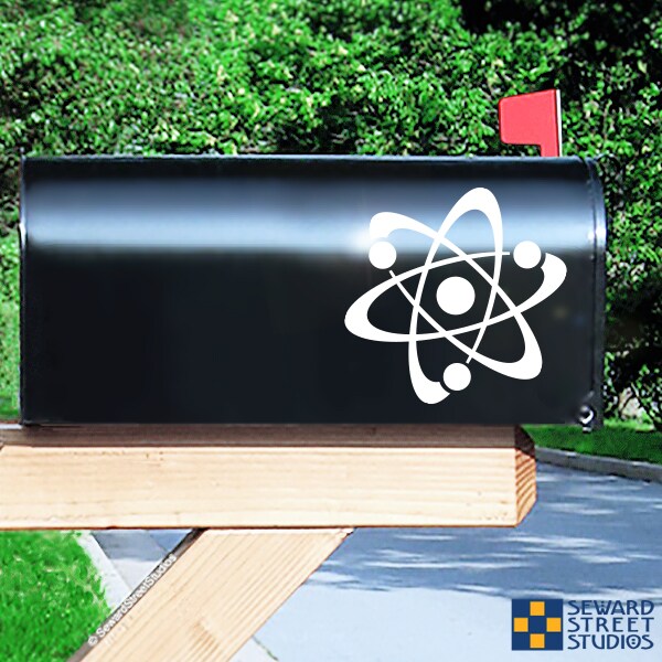 Atom Symbol Decal, Atomic Motorcycle Helmet Sticker, Electrons