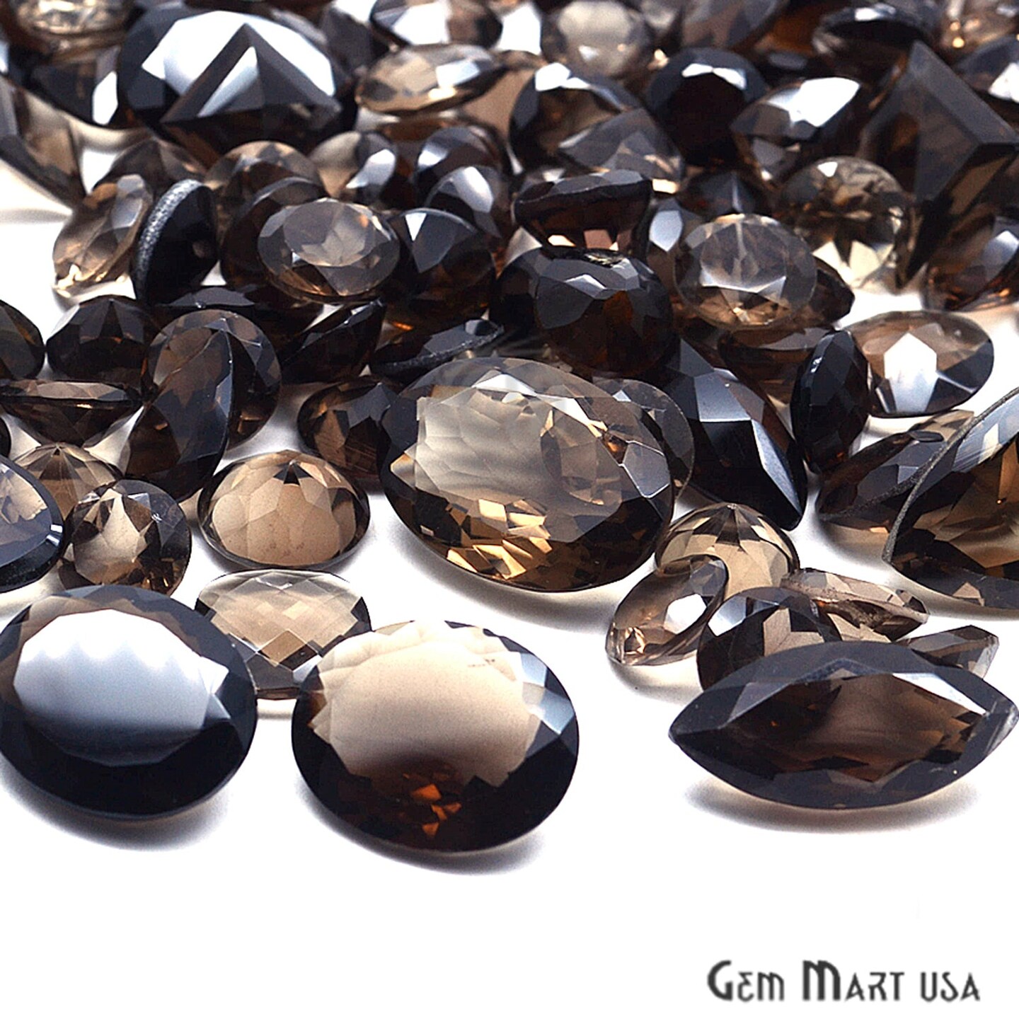 Smoky Topaz Gemstone, 100% Natural Faceted Loose Gems, November Birthstone, 10-20mm, 100 Carats, GemMartUSA (ST-60010)