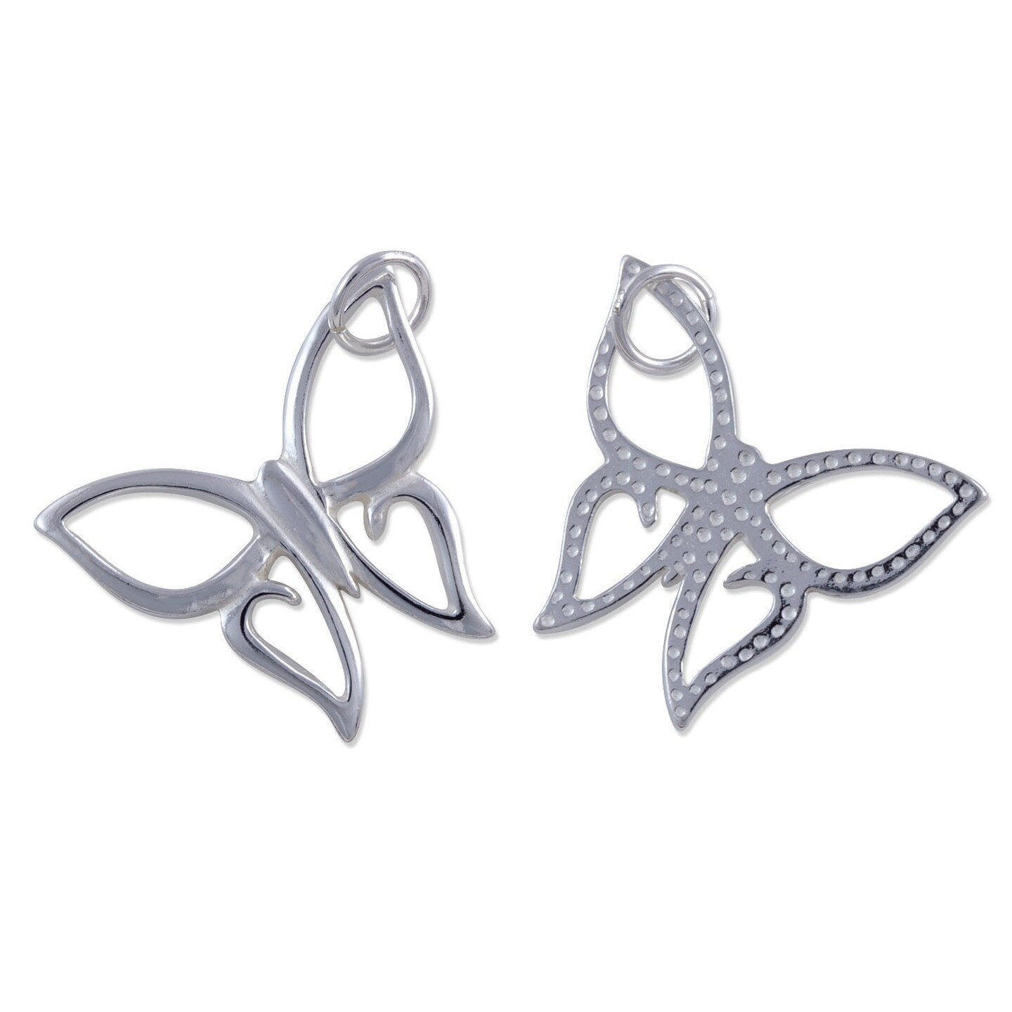 Butterfly Charm for Jewelry Making - 17x19mm Sterling Silver (1-Pc)