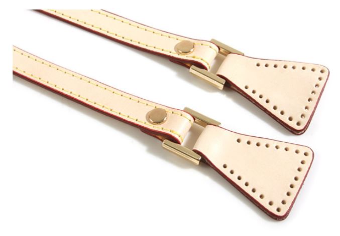 24.8&#x22; byhands Genuine Leather Adjustable Buckle Shoulder Bag Strap Gold Style Ring, Ivory (32-6402)