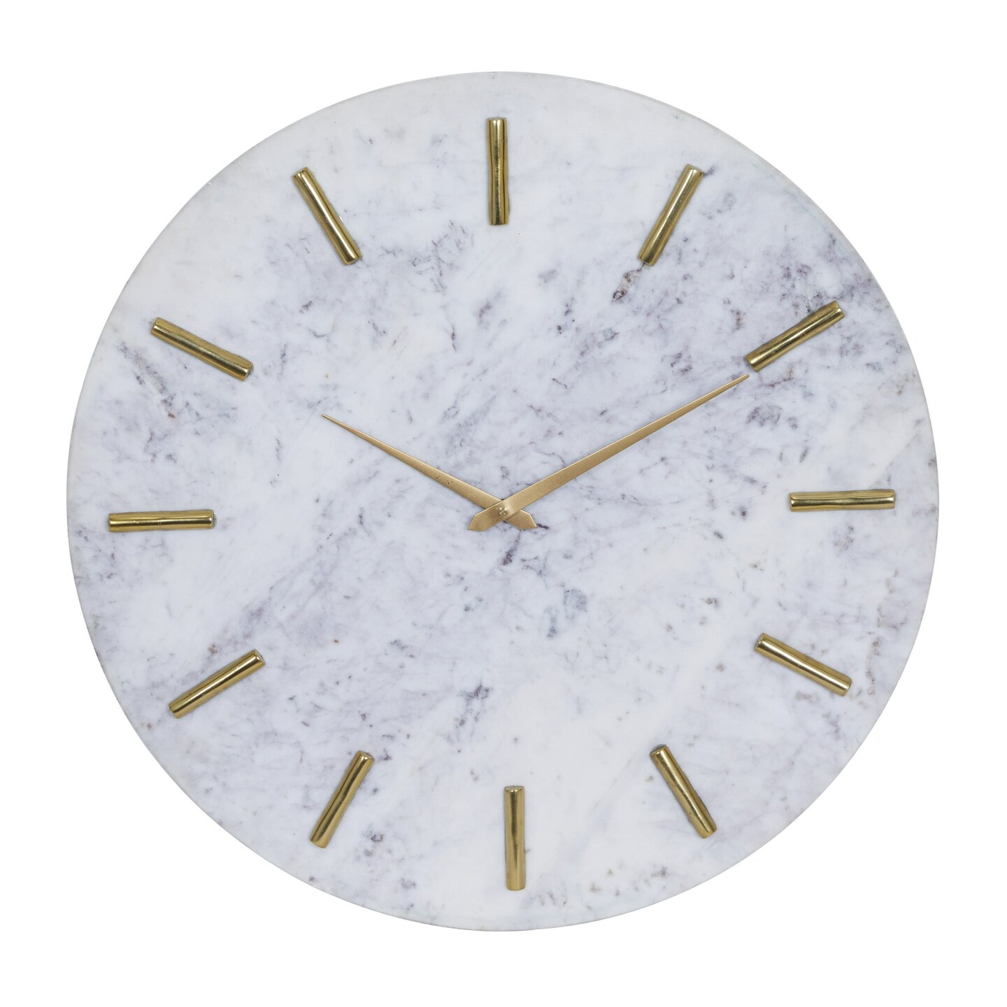 CosmoLiving by Cosmopolitan 20&#x22; White Marble Wall Clock with Gold Accents