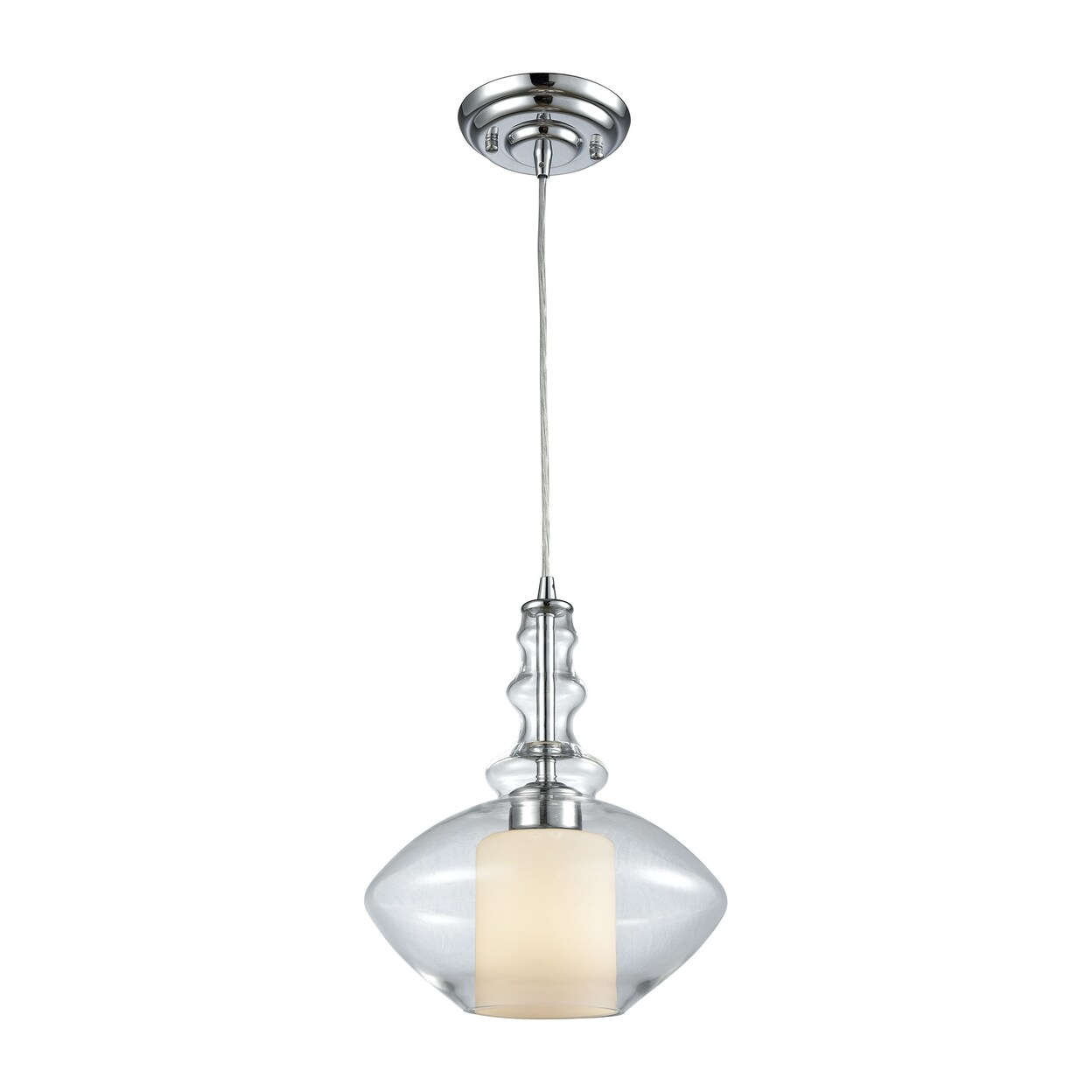 Alora 3-Light Linear Mini Pendant Fixture In Chrome With Clear And Opal White