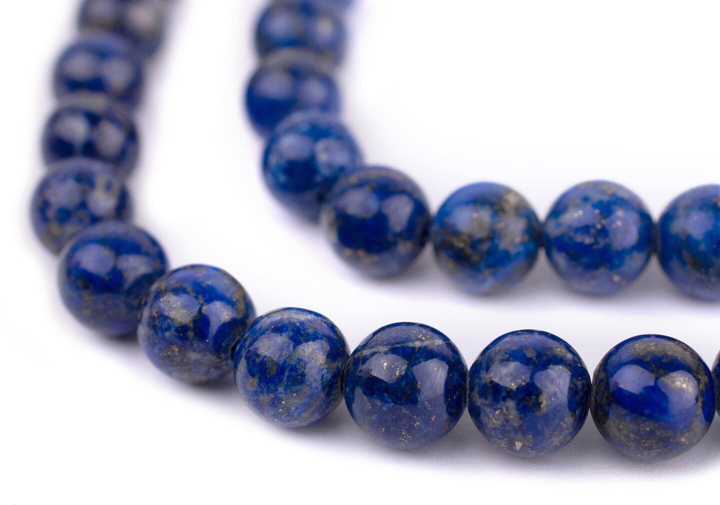 TheBeadChest Natural Round Lapis Lazuli Beads (8-9mm) from Afghanistan