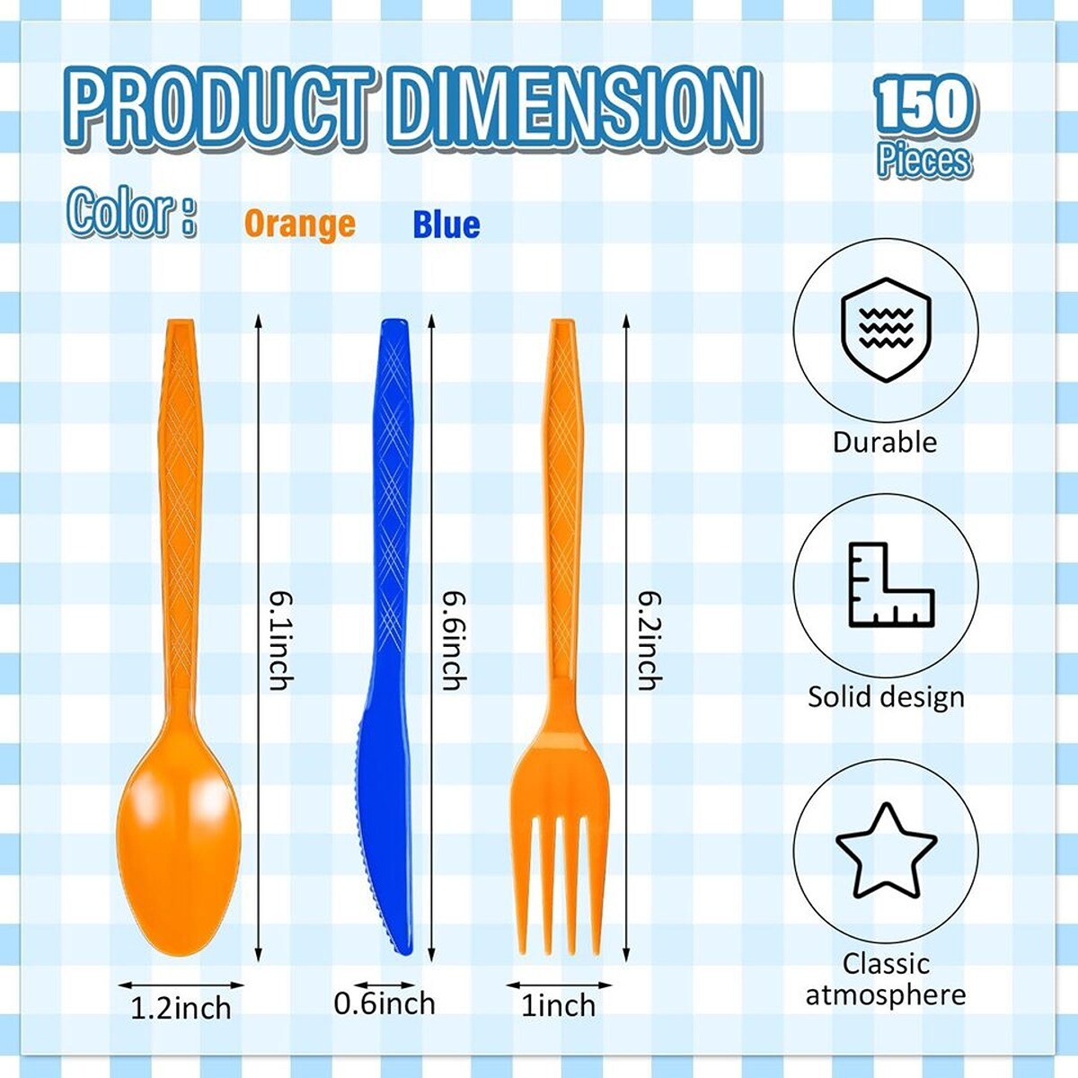 High-Quality Disposable Plastic Cutlery 150 pcs