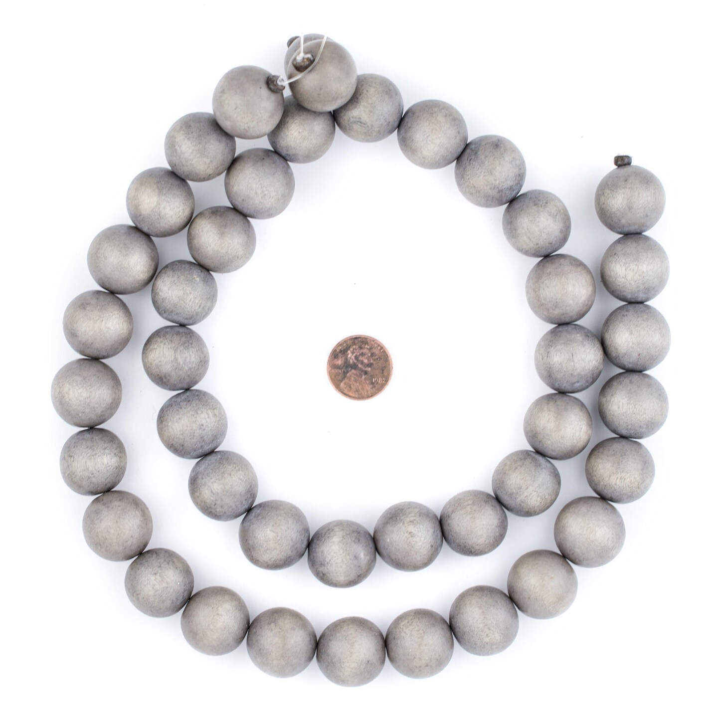 TheBeadChest 20mm Natural Round Wood Beads, Wooden Beads Loose Wood Spacer Beads for DIY Jewelry Making, 4 Sizes (8mm, 10mm, 12mm, 20mm) - Grey