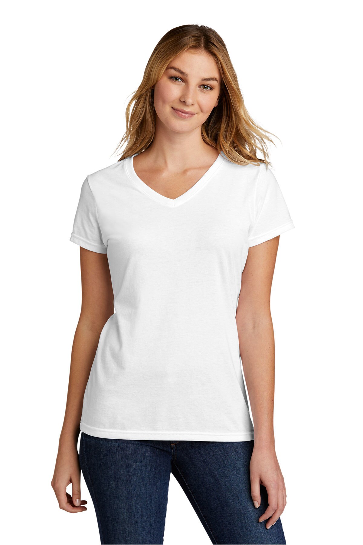 Port &#x26; Company &#xAE; Luxurious Ladies Tri Blend Short Sleeve V-Neck Tee