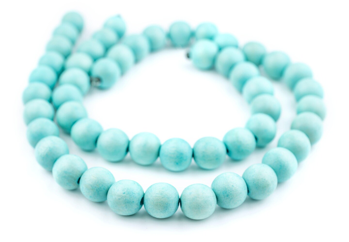 TheBeadChest 16mm Natural Round Wood Beads, Wooden Beads Loose Wood Spacer Beads for DIY Jewelry Making, 4 Sizes (8mm, 10mm, 12mm, 20mm) - Green - Turquoise