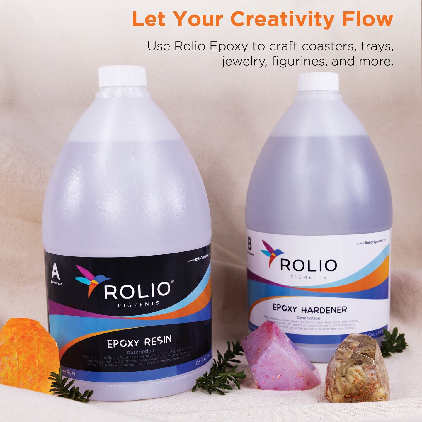 Rolio Epoxy Resin and Hardener 1 Gallon Kit