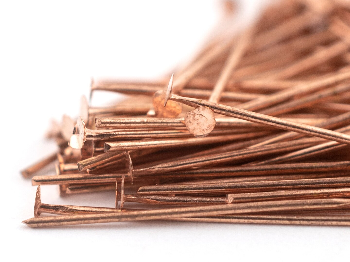 TheBeadChest Copper 21 Gauge 1 Inch Head Pins (Approx 100 pieces)