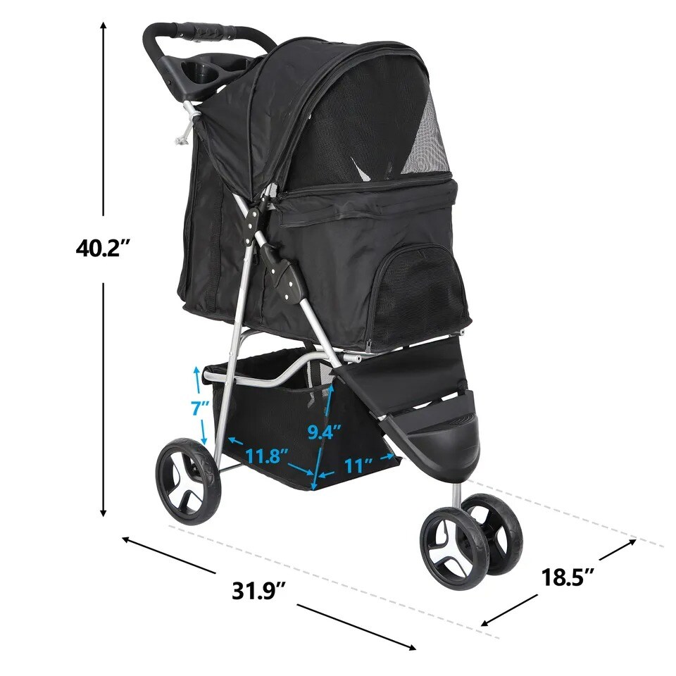 3 Wheels Travel Pet Stroller for Dogs and Cats Easy to Walk Foldable Stroller Michaels