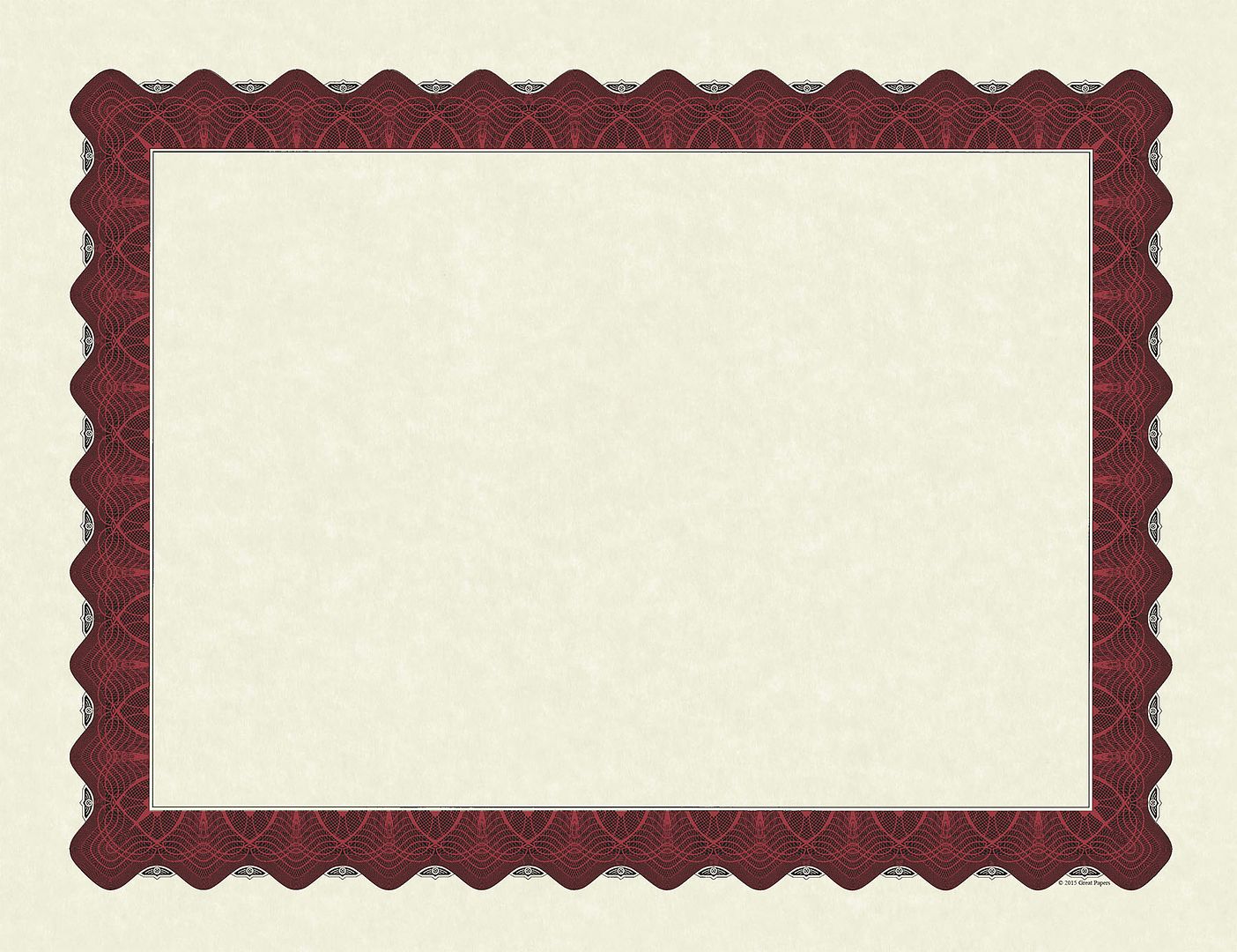 Great Papers! Parchment Certificates with Metallic Border, Red Border, 8.5" x 11", Printer Compatible, 100 Count