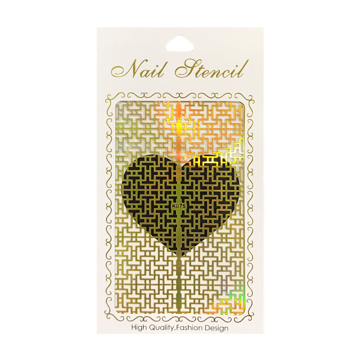 Wrapables Gold Nail Art Guide Large Nail Stencil Sheet - Puzzle