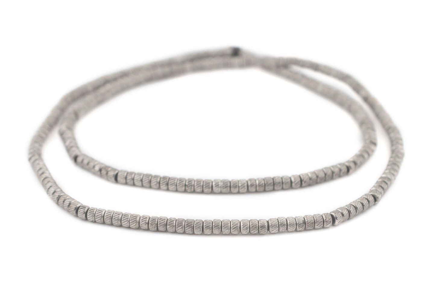 TheBeadChest Silver Patterned Rondelle Beads (4mm)