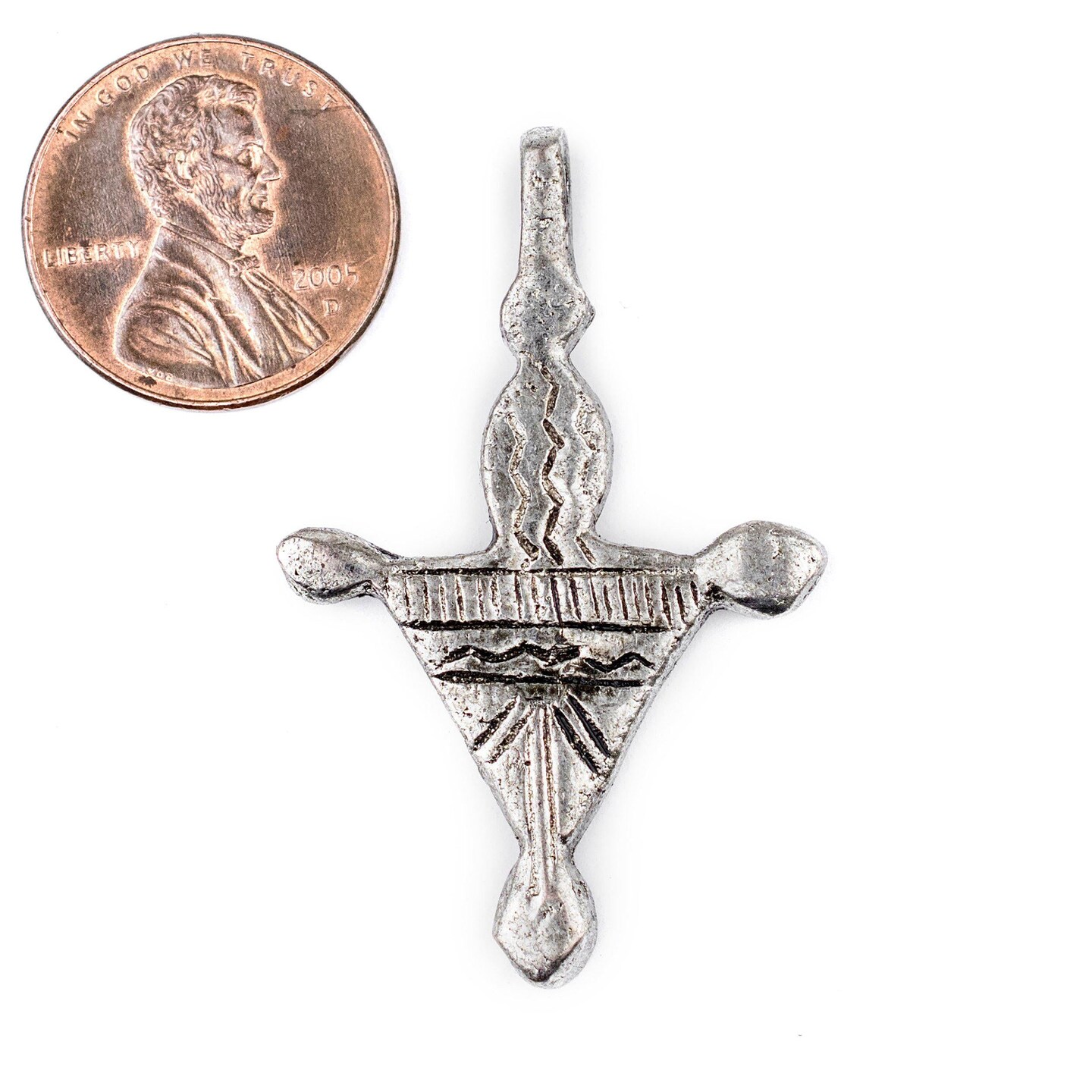 TheBeadChest Tchintabaradene Silver Moroccan Tuareg Cross Pendant: North African Tribal Berber Moroccan Sahara Pendant for Jewelry
