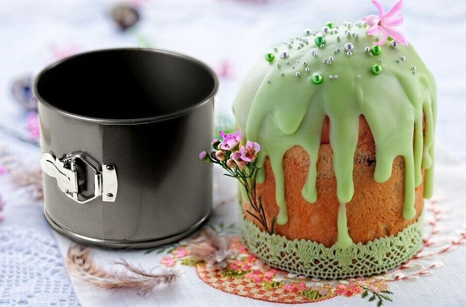 Non-Stick Easter Cake Springform Pan Cooking Kulich Baking Mold 6.5x5"