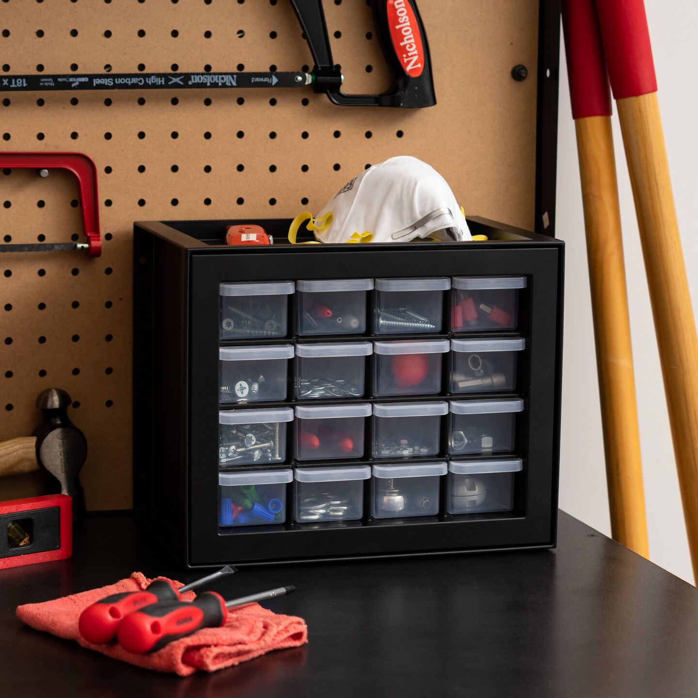 IRIS USA Stackable Storage Cabinet for Hardware Crafts, Small Parts Organizer Drawer, Compartment